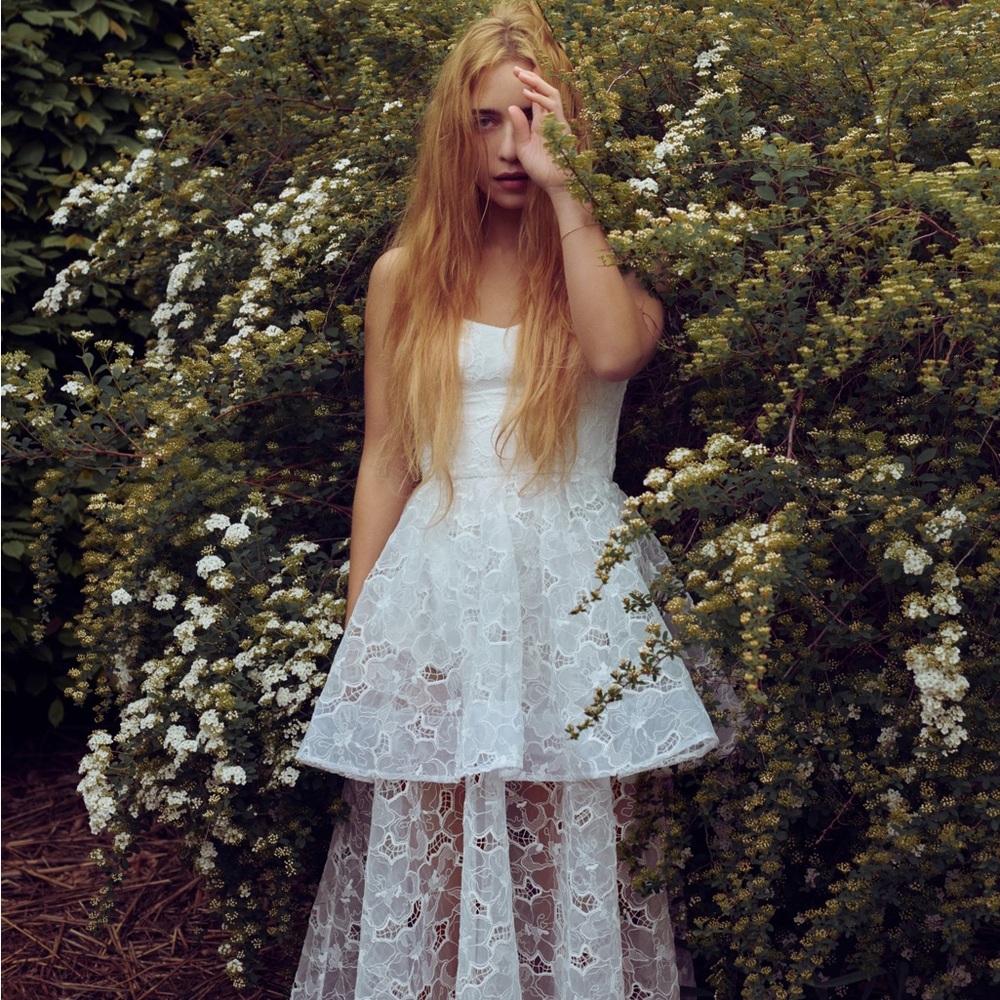 Hill House White Lace Maxi Dress